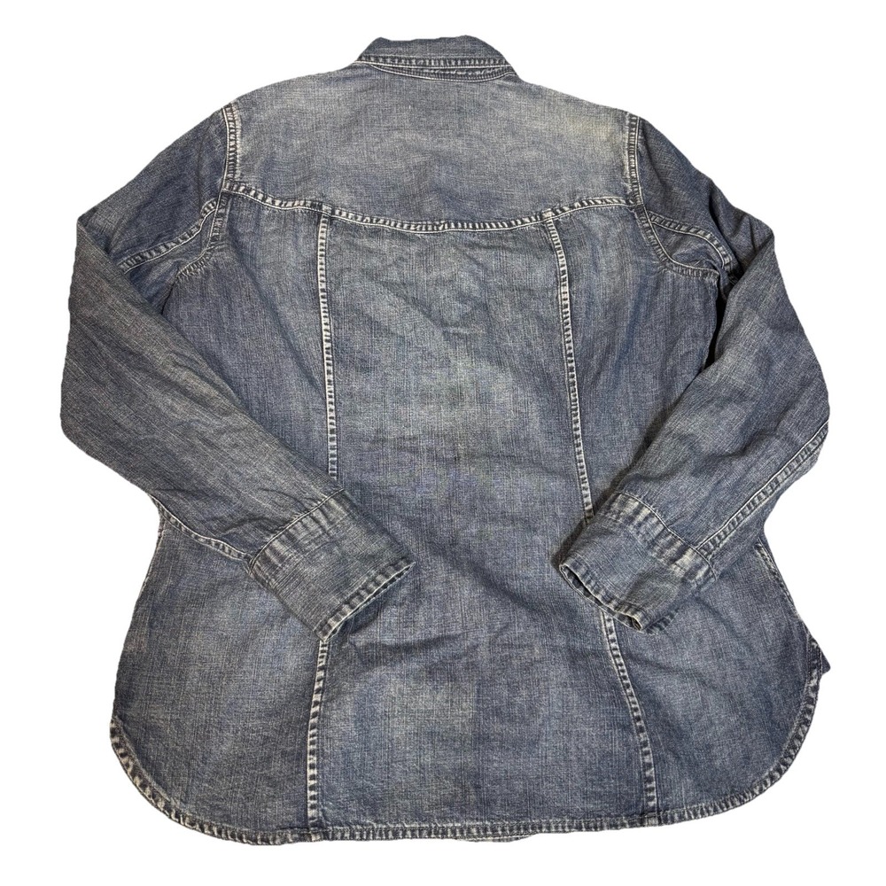 J.Crew Women Long Sleeve Slim Denim Snap Button-Up Jacket Blue Size 4 Pearl Snap - Picture 6 of 8